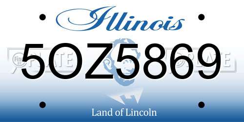 5OZ5869 Illinois License Plate