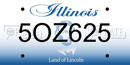 5OZ625 Illinois License Plate