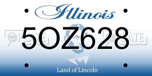 5OZ628 Illinois License Plate