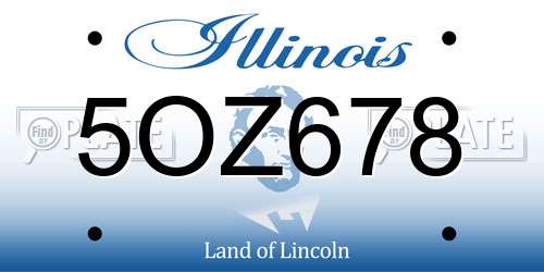 5OZ678 Illinois License Plate