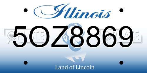 5OZ8869 Illinois License Plate