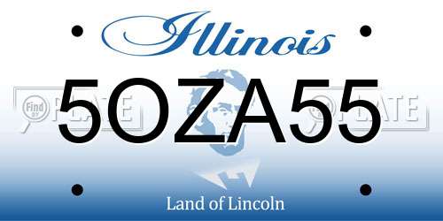 5OZA55 Illinois License Plate