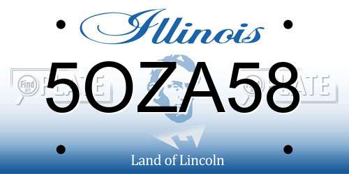 5OZA58 Illinois License Plate