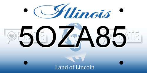 5OZA85 Illinois License Plate
