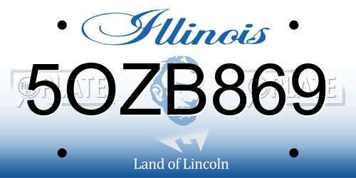 5OZB869 Illinois License Plate