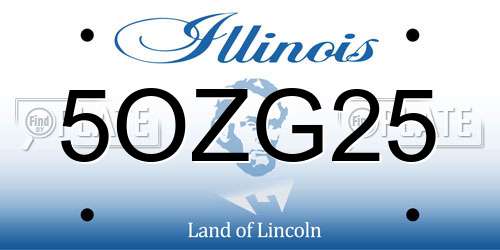 5OZG25 Illinois License Plate