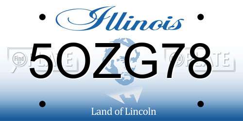 5OZG78 Illinois License Plate