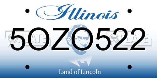 5OZO522 Illinois License Plate