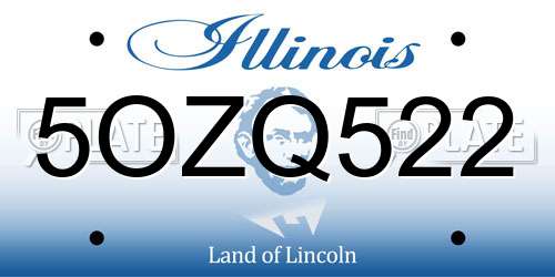 5OZQ522 Illinois License Plate