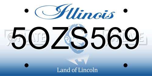 5OZS569 Illinois License Plate