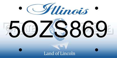 5OZS869 Illinois License Plate