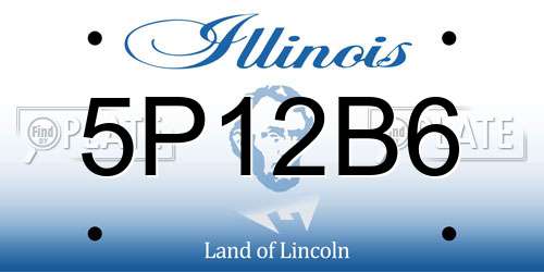 5P12B6 Illinois License Plate