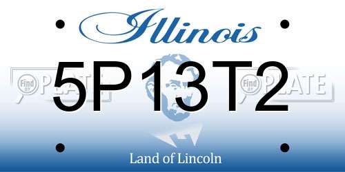 5P13T2 Illinois License Plate