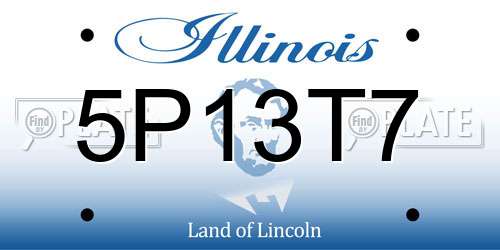 5P13T7 Illinois License Plate