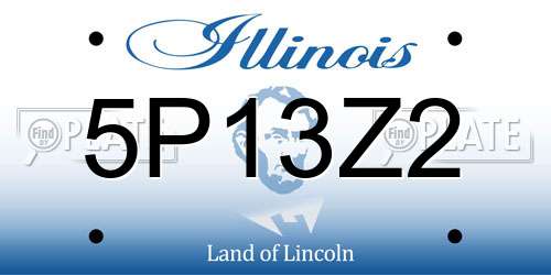 5P13Z2 Illinois License Plate