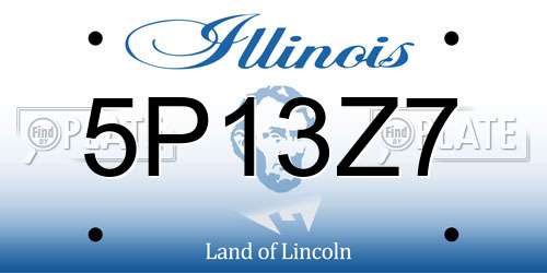 5P13Z7 Illinois License Plate