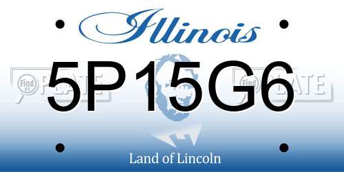 5P15G6 Illinois License Plate