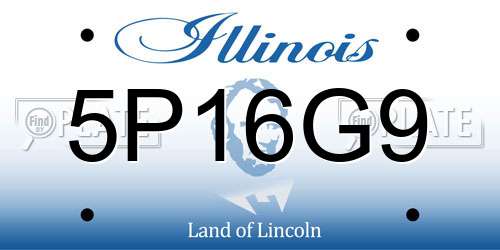 5P16G9 Illinois License Plate
