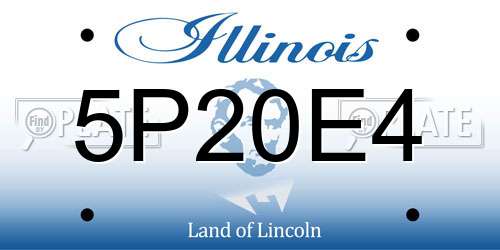 5P20E4 Illinois License Plate