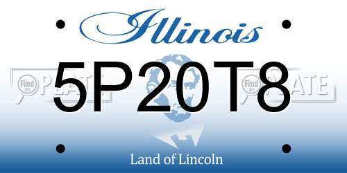 5P20T8 Illinois License Plate