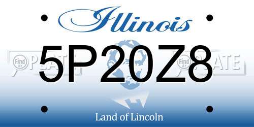 5P20Z8 Illinois License Plate