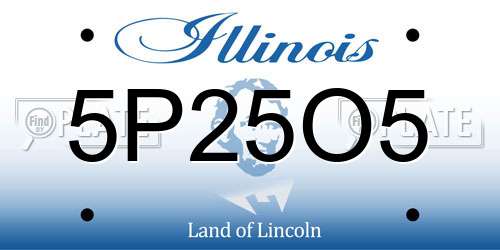 5P25O5 Illinois License Plate