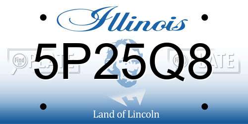 5P25Q8 Illinois License Plate