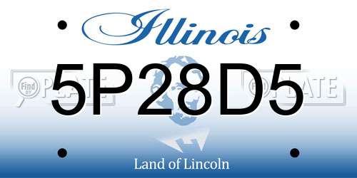 5P28D5 Illinois License Plate