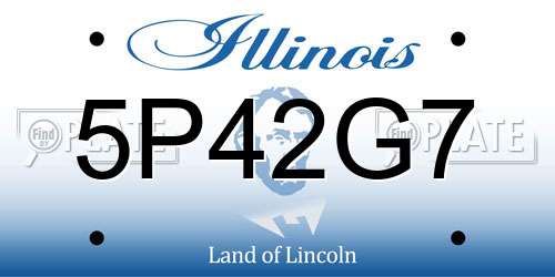 5P42G7 Illinois License Plate