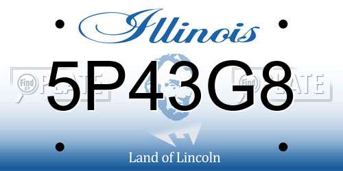 5P43G8 Illinois License Plate