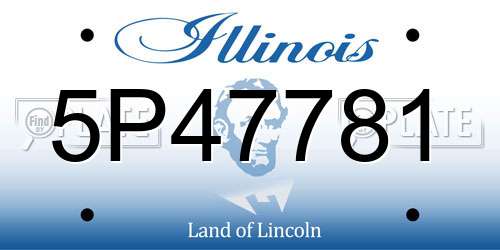 5P47781 Illinois License Plate