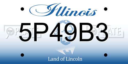 5P49B3 Illinois License Plate
