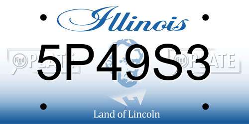 5P49S3 Illinois License Plate