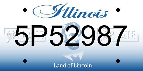 5P52987 Illinois License Plate