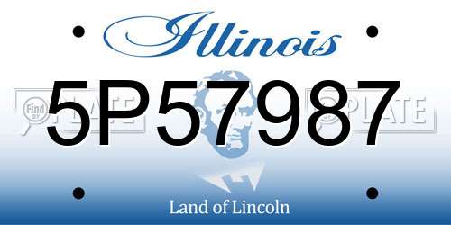 5P57987 Illinois License Plate