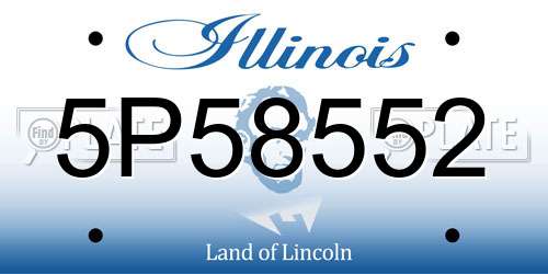5P58552 Illinois License Plate