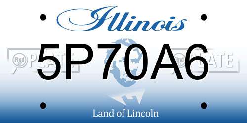 5P70A6 Illinois License Plate
