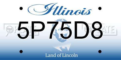 5P75D8 Illinois License Plate