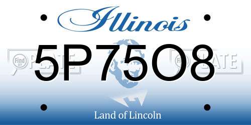 5P75O8 Illinois License Plate
