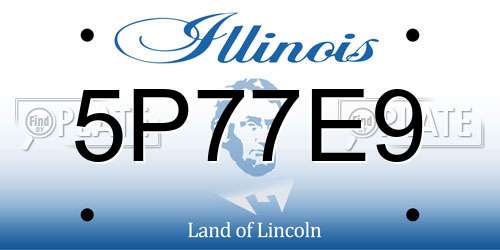5P77E9 Illinois License Plate