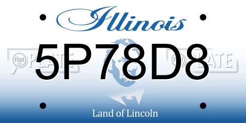 5P78D8 Illinois License Plate