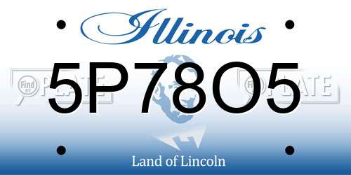 5P78O5 Illinois License Plate