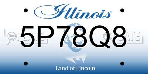 5P78Q8 Illinois License Plate