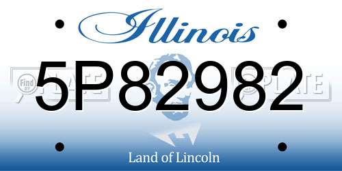 5P82982 Illinois License Plate