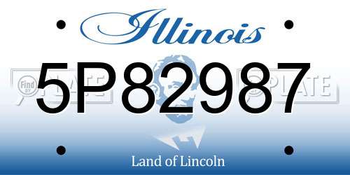 5P82987 Illinois License Plate