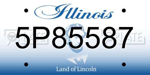 5P85587 Illinois License Plate