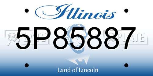5P85887 Illinois License Plate