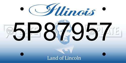 5P87957 Illinois License Plate