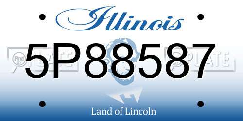 5P88587 Illinois License Plate