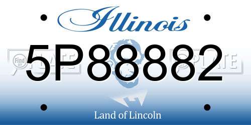 5P88882 Illinois License Plate
